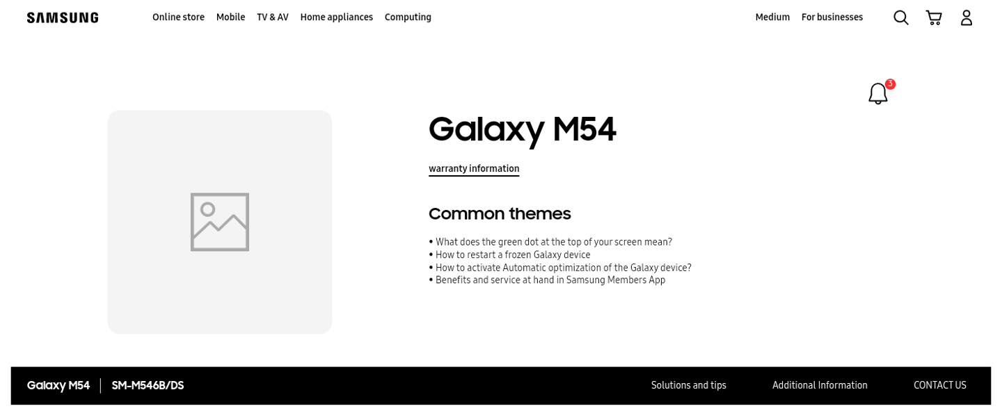 三星手机:官方支持页面已上线，三星即将推出Galaxy M54手机